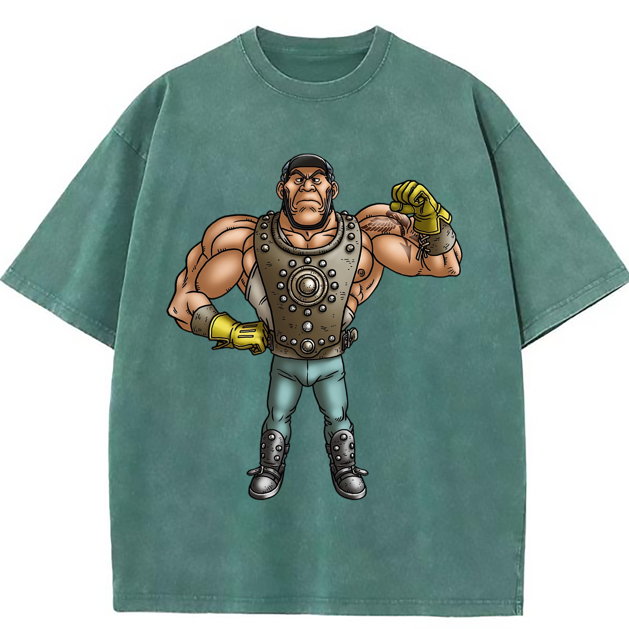 （画像用） ドラゴンクエスト Doragon Kuesuto Dragon Quest 綿100% ヴィンテージ風 半袖Tシャツ（フロントプリント）